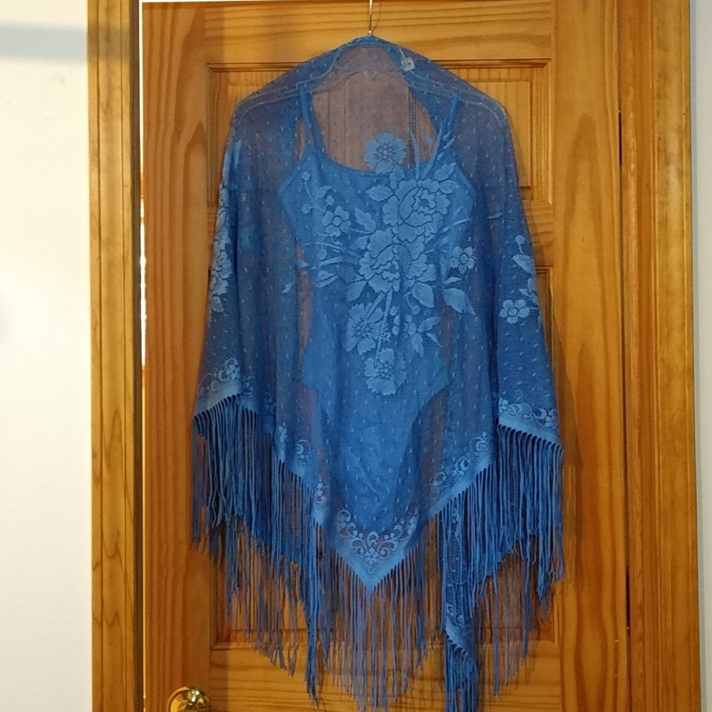 NWOT Vintage Bathing Suit w Lace cover-up